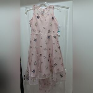Rare Editions Girl's Pink High Low Starry Dress Size 16